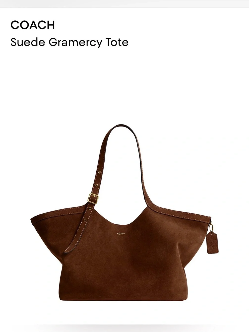 Coach Suede Gramercy Tote. Warm Brown.